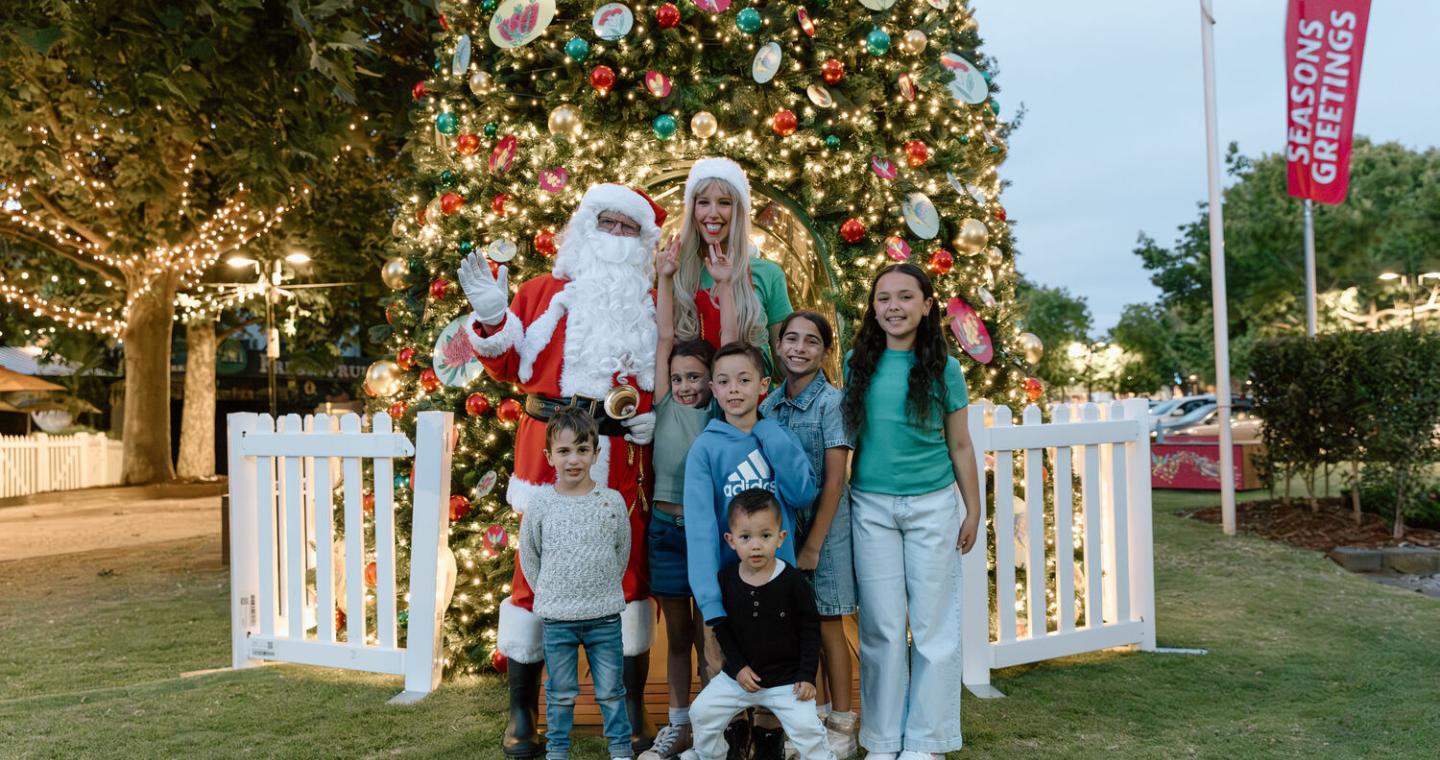Santa and family